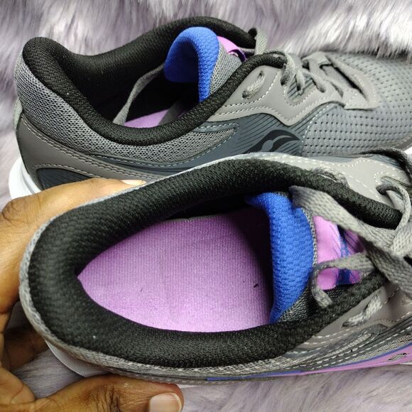 Saucony Cohesion 16 Running Sneakers Womens Sz 11 Gravel Grape White Performance - Picture 7 of 8
